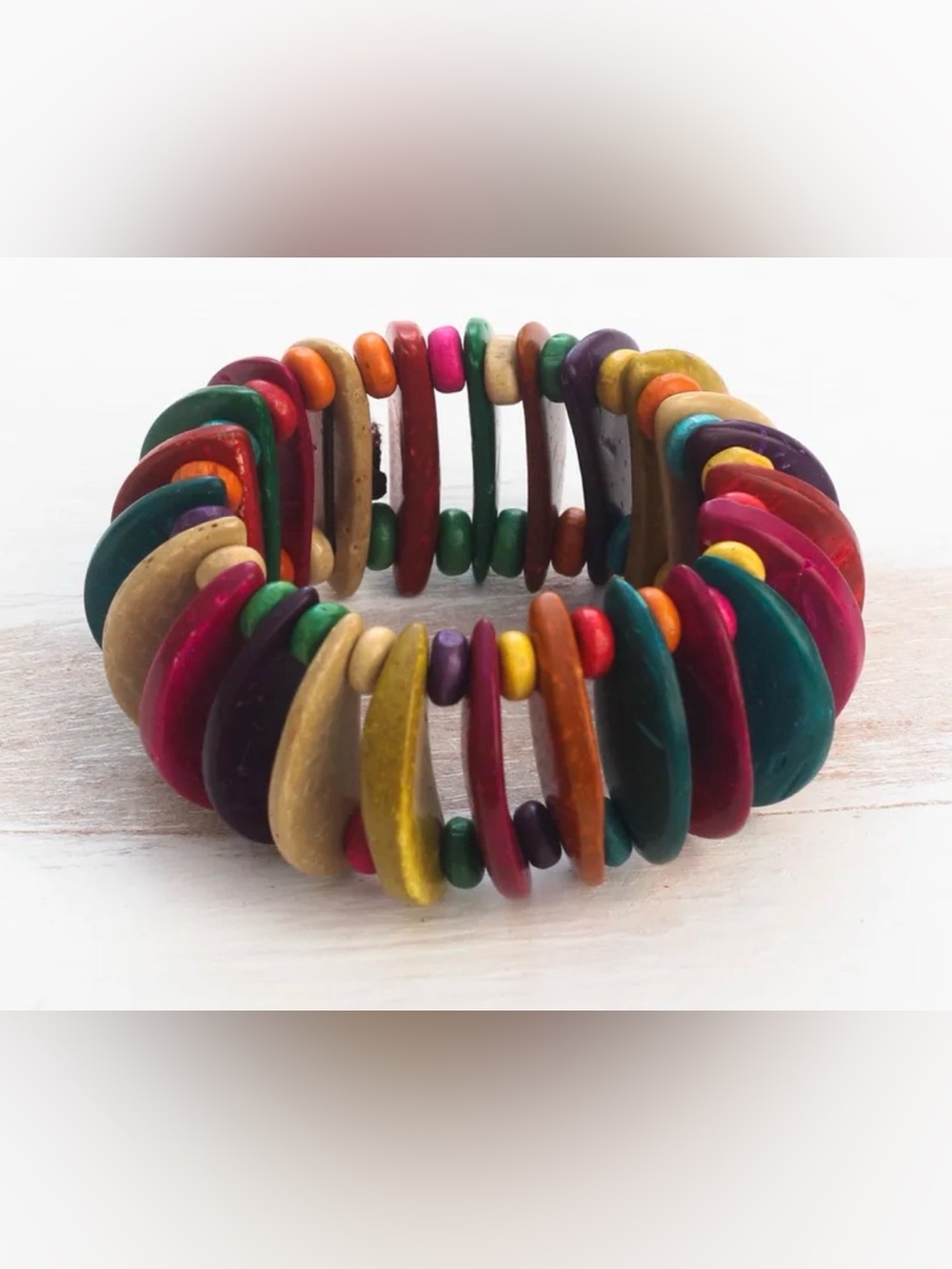 Women’s Unique Coconut Shell Stretch Bracelet